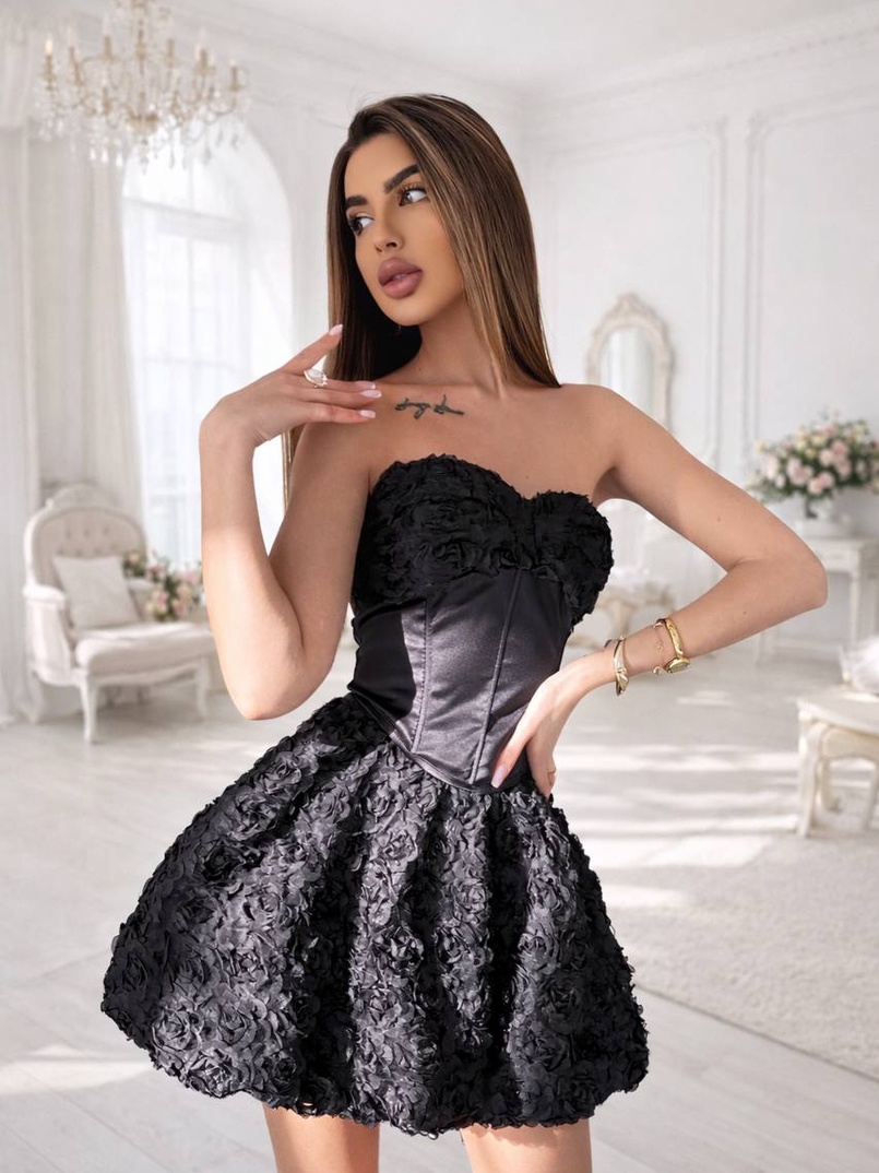 Комплект : корсет + спідниця балон з трояндами  | PUSHKA SHOP