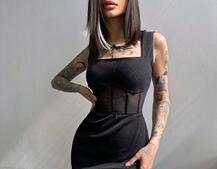 Сукня-міді  з елементами корсету   Сукня-міді  з елементами корсету   | PUSHKA SHOP