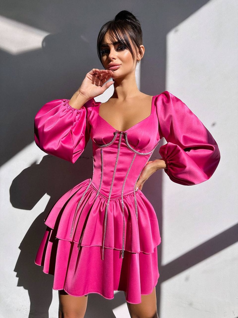 Сукня з корсетом, декорованим стразами  Ручна робота  Сукня з корсетом, декорованим стразами  Ручна робота  | PUSHKA SHOP