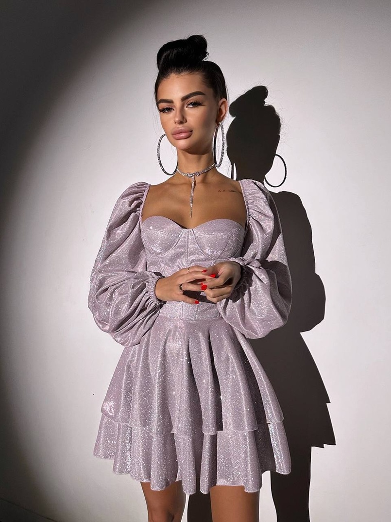 Сяюча корсетна сукня бюстьє з подвійною спідницею  | PUSHKA SHOP