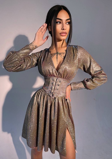 Блискуча сукня з корсетом | PUSHKA SHOP