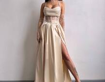 Атласний комплект: корсет + спідниця максі Атласний комплект: корсет + спідниця максі | PUSHKA SHOP