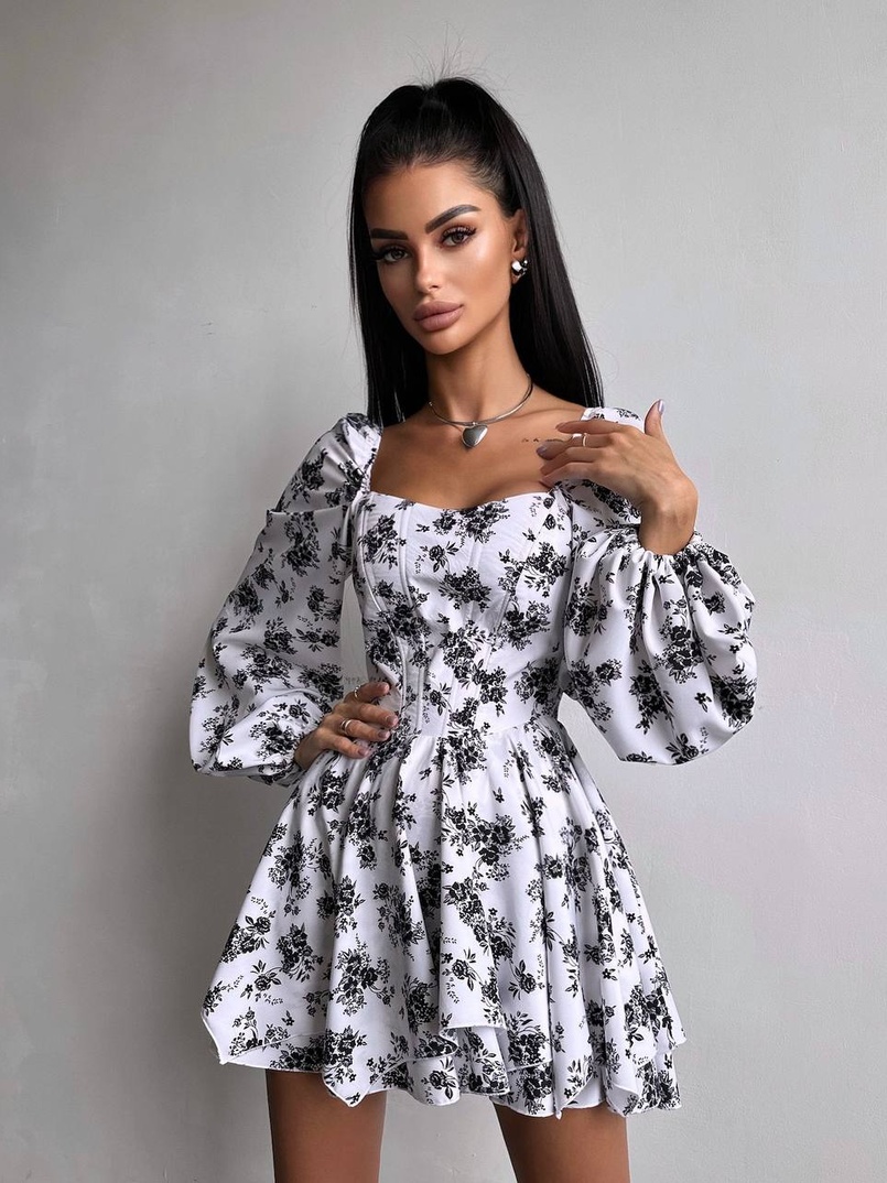 Корсетна сукня з подвійною спідницею  | PUSHKA SHOP