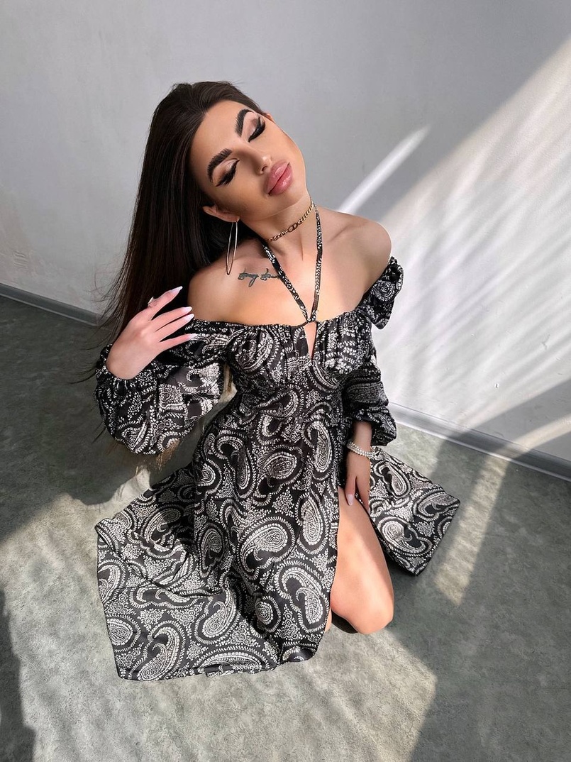 Сукня міді з квітковим принтом  Сукня міді з квітковим принтом  | PUSHKA SHOP