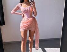 Мереживна сукня міні зі шлейфом Мереживна сукня міні зі шлейфом | PUSHKA SHOP