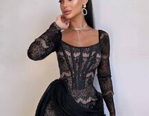 Мереживна сукня міні зі шлейфом Мереживна сукня міні зі шлейфом | PUSHKA SHOP