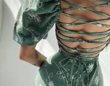 Платье миди со шнуровкой на спинке  | PUSHKA SHOP