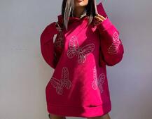 Трендове худі over size із сяючими стразами  Трендове худі over size із сяючими стразами  | PUSHKA SHOP