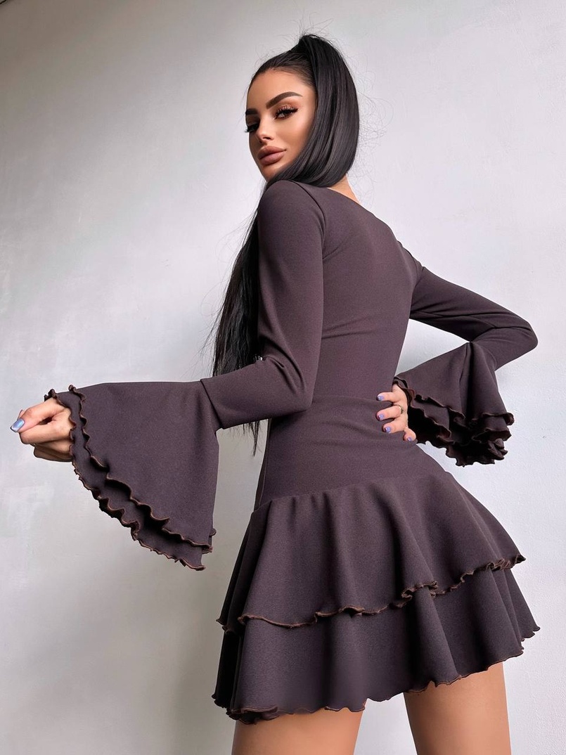 Сукня з з воланами на ґудзиках  Сукня з з воланами на ґудзиках  | PUSHKA SHOP