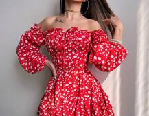 Квіткова сукня з воланами та шнуровкою по спинці Квіткова сукня з воланами та шнуровкою по спинці | PUSHKA SHOP