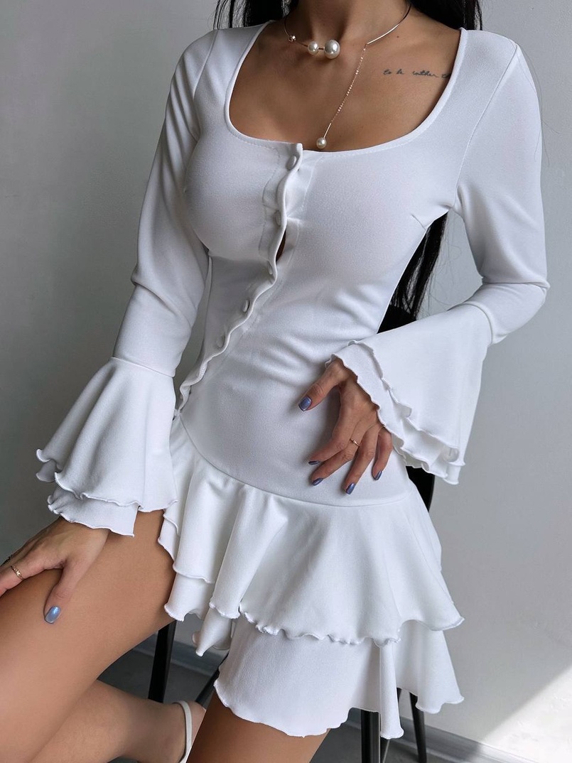 Сукня з з воланами на ґудзиках  Сукня з з воланами на ґудзиках  | PUSHKA SHOP