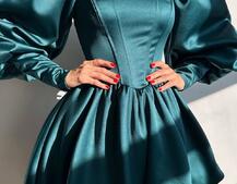 Сукня з обʼємними рукавами та спідницею балоном  Сукня з обʼємними рукавами та спідницею балоном  | PUSHKA SHOP