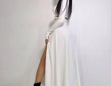 Трикотажный комплект: юбка  миди с разрезом + топ с завязками на талии  Трикотажный комплект: юбка  миди с разрезом + топ с завязками на талии  | PUSHKA SHOP