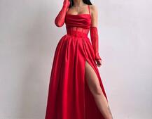 Атласний комплект: корсет + спідниця максі Атласний комплект: корсет + спідниця максі | PUSHKA SHOP