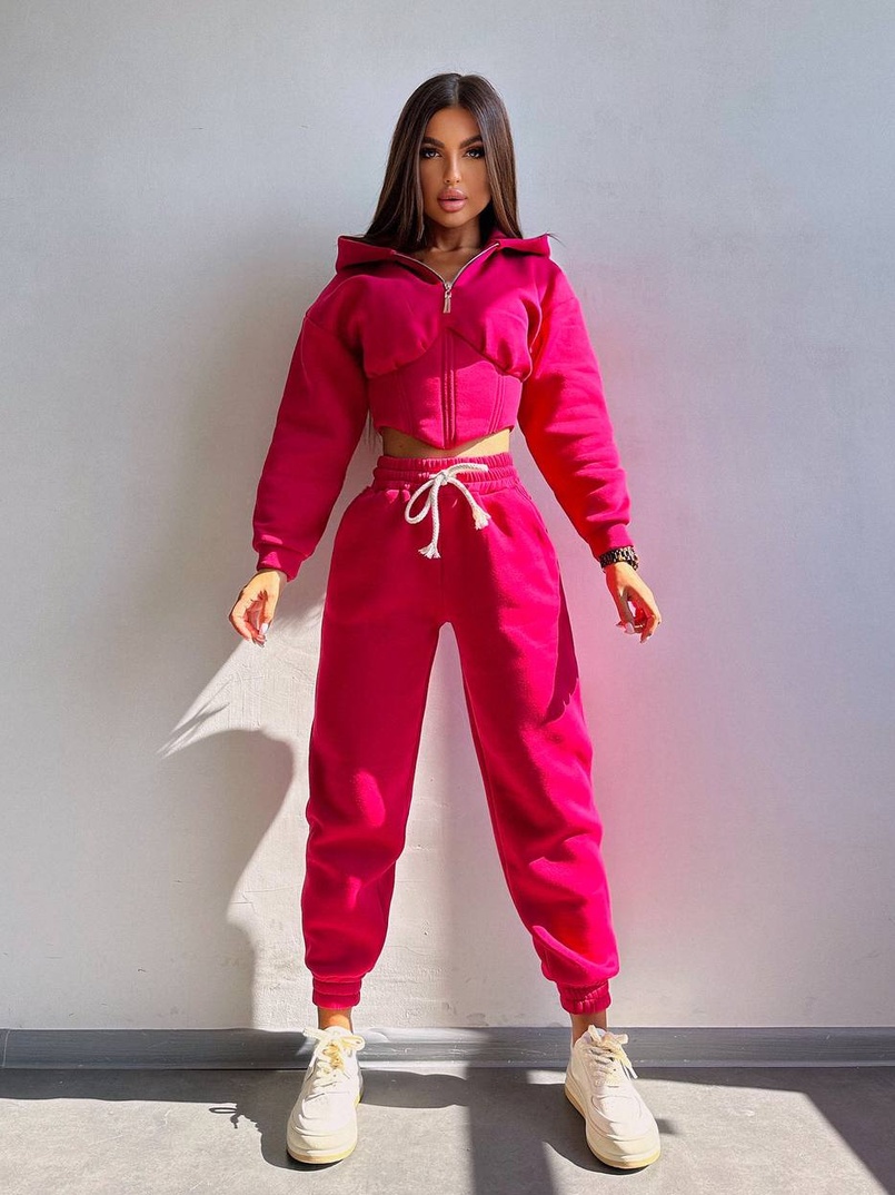 Комплект на флісі : худі з елементами корсету + штани  Комплект на флісі : худі з елементами корсету + штани  | PUSHKA SHOP