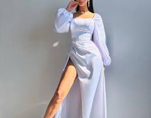 Атласний комплект: корсет + спідниця максі з драпіруванням Атласний комплект: корсет + спідниця максі з драпіруванням | PUSHKA SHOP