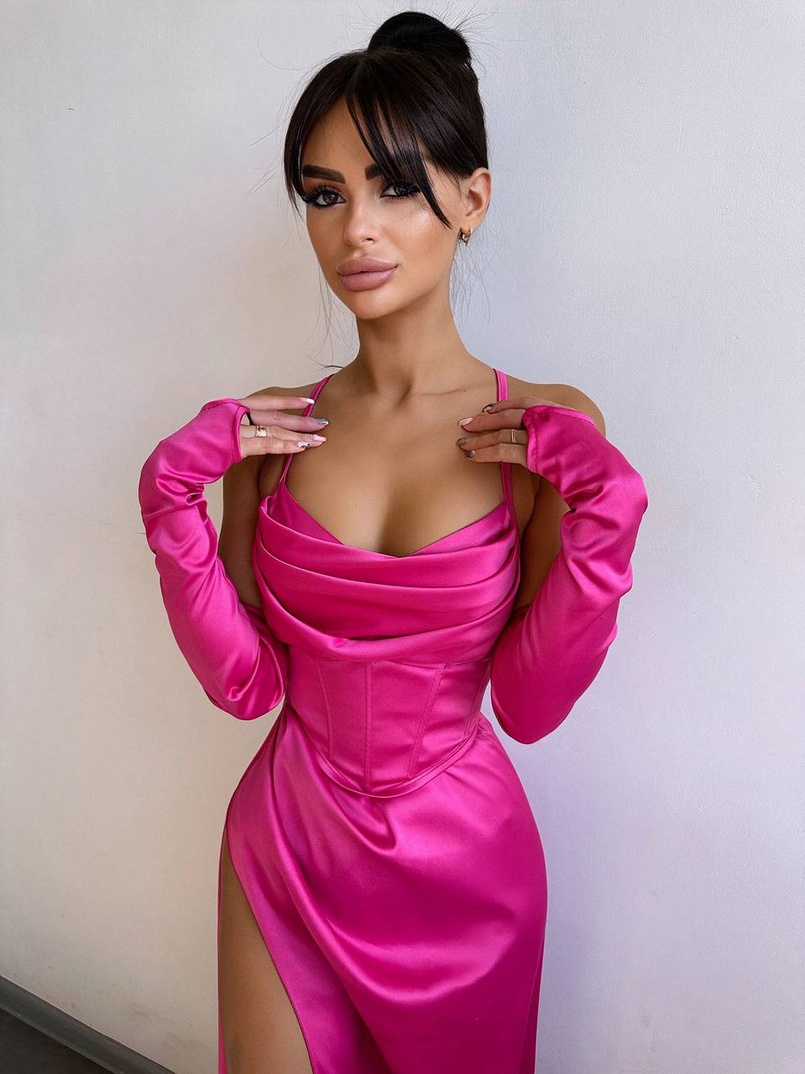 Комплект: корсет з рукавичками + спідниця максі з драпіруванням   | PUSHKA SHOP