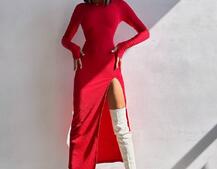 Трикотажна сукня міді зі шнурівкою на спинці  | PUSHKA SHOP