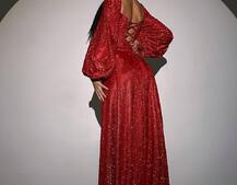 Сяючий комплект: корсет + спідниця  максі з драпіруванням Сяючий комплект: корсет + спідниця  максі з драпіруванням | PUSHKA SHOP