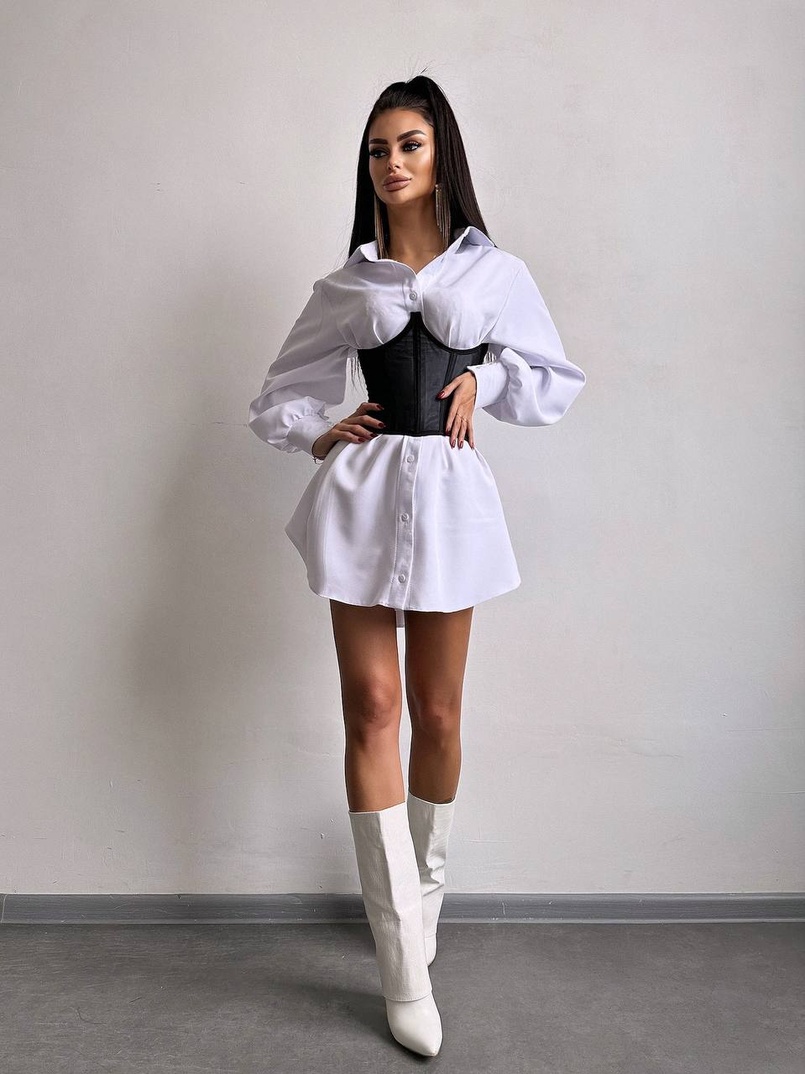 Приталена сорочка + корсет  Приталена сорочка + корсет  | PUSHKA SHOP