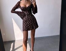 Мереживна сукня міні з чашечками    | PUSHKA SHOP