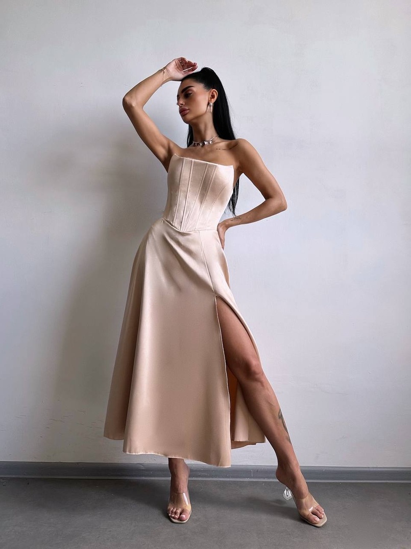 Корсетна сукня міді  | PUSHKA SHOP