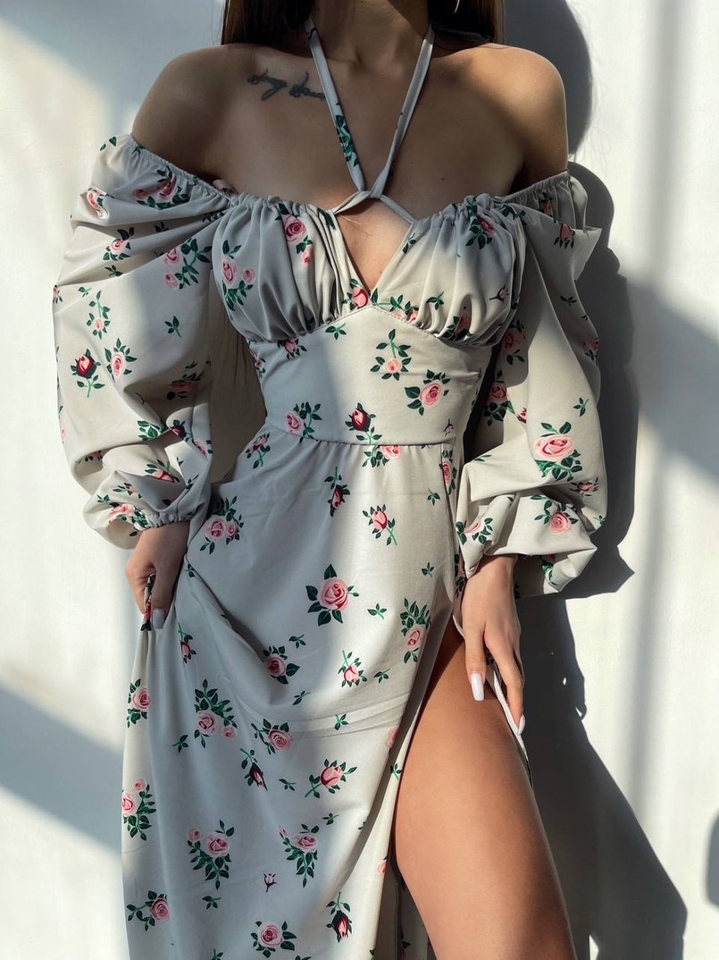 Сукня міді з квітковим принтом  Сукня міді з квітковим принтом  | PUSHKA SHOP