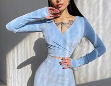 Оксамитовий комплект, декорований бахромою зі страз Оксамитовий комплект, декорований бахромою зі страз | PUSHKA SHOP