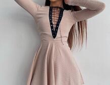 Сукня міні зі шнурівкою  Сукня міні зі шнурівкою  | PUSHKA SHOP