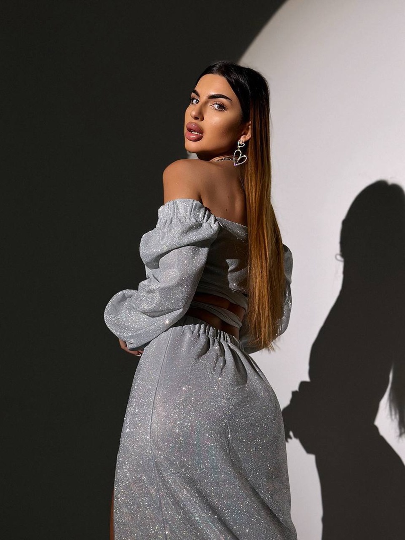 Сяючий комплект: топ  + спідниця  Сяючий комплект: топ  + спідниця  | PUSHKA SHOP