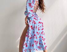 Сукня -міді зі шнурівкою на спинці та розрізом на ніжці Сукня -міді зі шнурівкою на спинці та розрізом на ніжці | PUSHKA SHOP