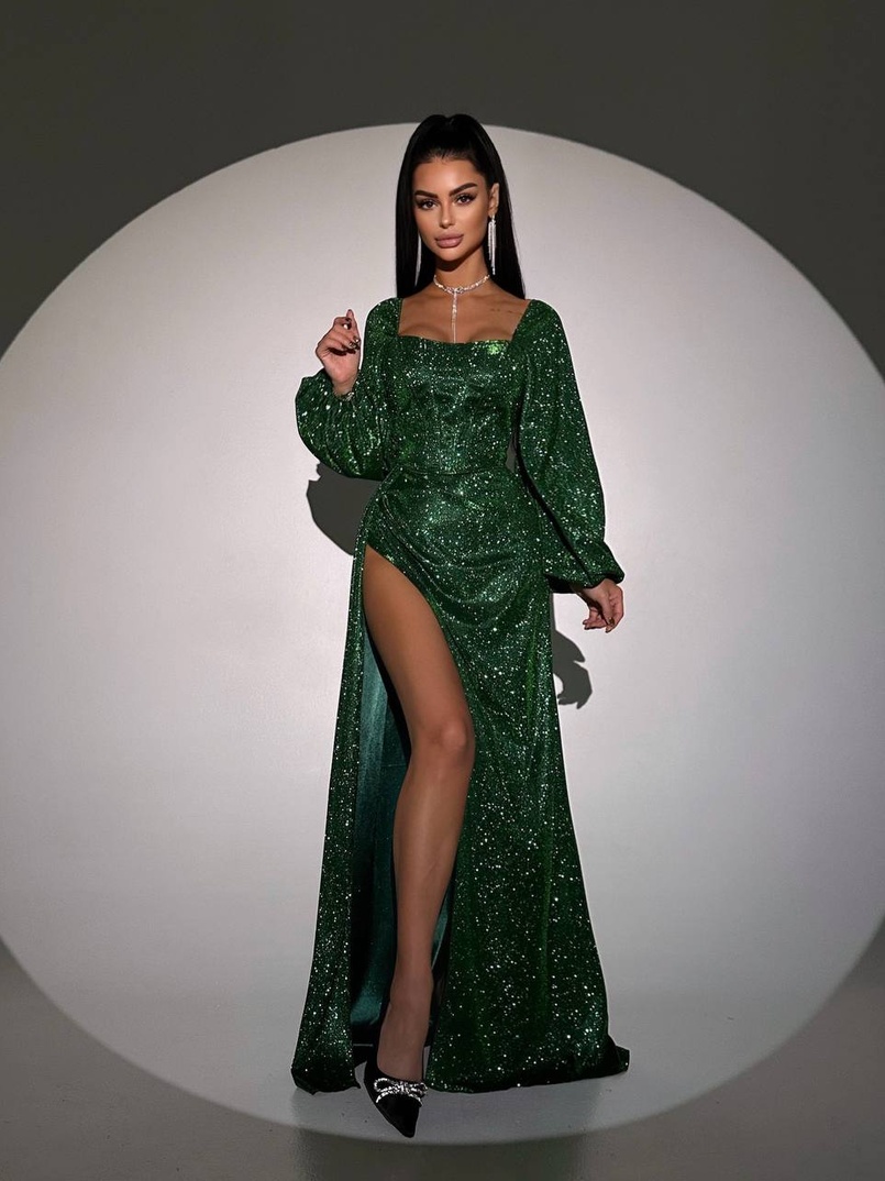 Сяючий комплект: корсет + спідниця  максі з драпіруванням Сяючий комплект: корсет + спідниця  максі з драпіруванням | PUSHKA SHOP