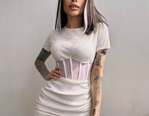 Сукня-міні  з елементами корсету  Довжину спідниці можна регулювати  | PUSHKA SHOP