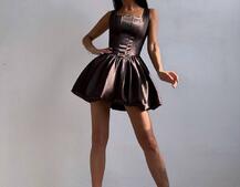 Атласна корсетна сукня міні  Атласна корсетна сукня міні  | PUSHKA SHOP