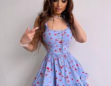 Сукня з корсетним верхом та оборками на спідничці | PUSHKA SHOP