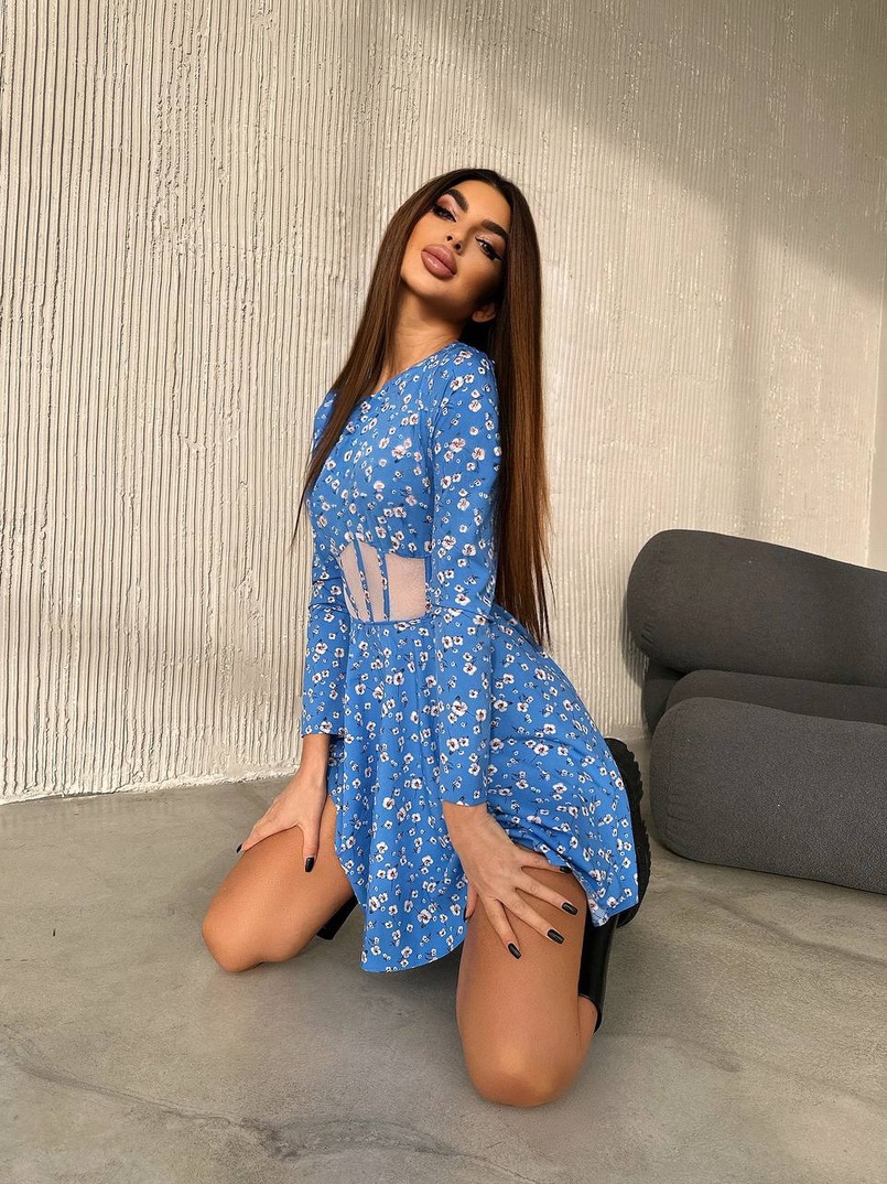 Приталена сукня з корсетною вставкою та спідницею-сонцем Приталена сукня з корсетною вставкою та спідницею-сонцем | PUSHKA SHOP