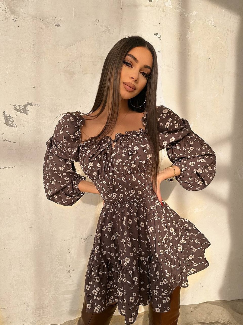 Сукня з воланами та шнурівкою  по спинці | PUSHKA SHOP