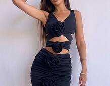 Комплект: топ та спідниця з трояндами    Комплект: топ та спідниця з трояндами    | PUSHKA SHOP