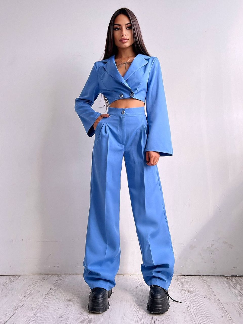 Брючный костюм с широкими штанами  Брючный костюм с широкими штанами  | PUSHKA SHOP