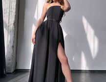 Сукня максі  з розрізом на спідниці  Сукня максі  з розрізом на спідниці  | PUSHKA SHOP