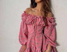 Сукня з квітковим принтом з воланами на ґудзиках  Сукня з квітковим принтом з воланами на ґудзиках  | PUSHKA SHOP