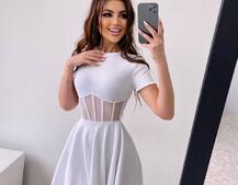 Сукня-міні  з елементами корсету  та спідницею солнцем Сукня-міні  з елементами корсету  та спідницею солнцем | PUSHKA SHOP