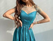 Платье-макси из сетки   с блестками  Платье-макси из сетки   с блестками  | PUSHKA SHOP