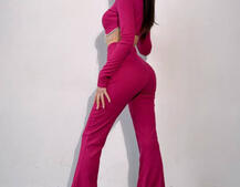 Комплект : штани кльош і топ , декорований бахромою зі страз Ручна робота Комплект : штани кльош і топ , декорований бахромою зі страз Ручна робота | PUSHKA SHOP