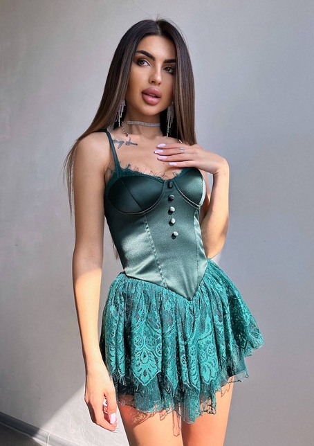 Атласний ромпер бюстьє  Атласний ромпер бюстьє  | PUSHKA SHOP