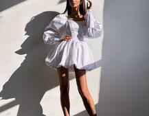 Сукня з обʼємними рукавами та спідницею балоном  Сукня з обʼємними рукавами та спідницею балоном  | PUSHKA SHOP