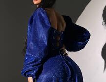 Сяючий комплект: корсет  + спідниця  максі з драпіруванням | PUSHKA SHOP