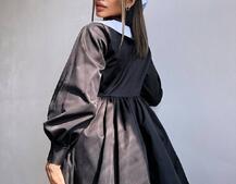 Котонова сукня з комірцем + бант  Котонова сукня з комірцем + бант  | PUSHKA SHOP