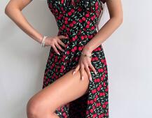 Сукня- міді  з принтом  Сукня- міді  з принтом  | PUSHKA SHOP