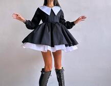 Котонова сукня з комірцем + бант  Котонова сукня з комірцем + бант  | PUSHKA SHOP